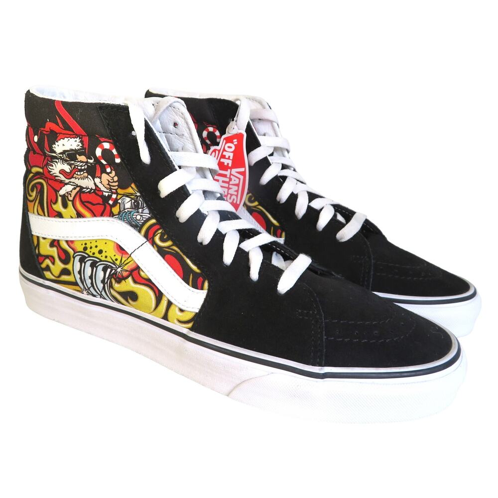 New VANS Santa Flame SK8 SkateBoard Hi-Top Sneakers Men's Sz 10